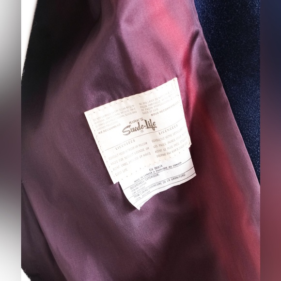 Vintage 1970’s Blue Suede Leather Jacket • S - Picture 7 of 10